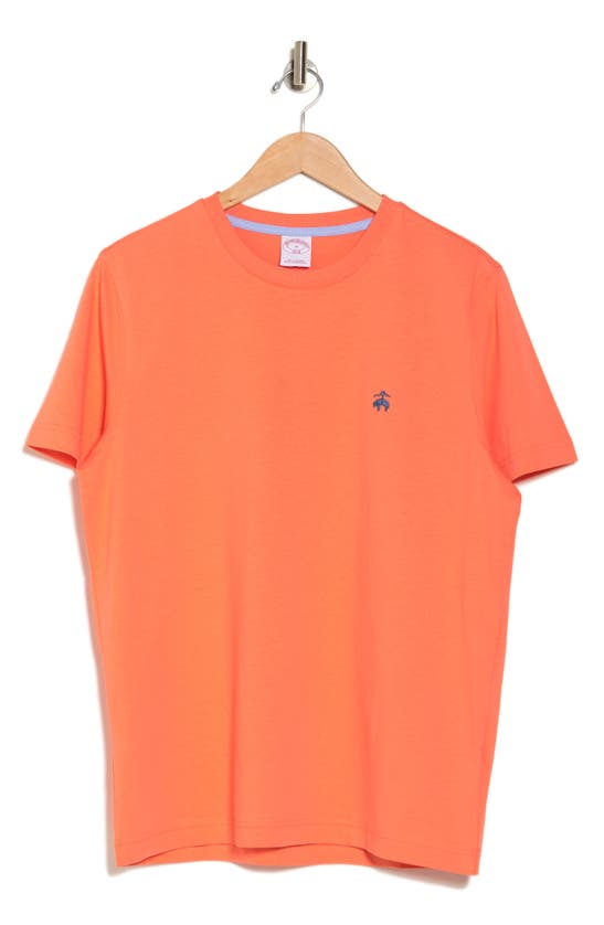 Brooks Brothers Embroidered Cotton Jersey T-shirt In Coral Quartz