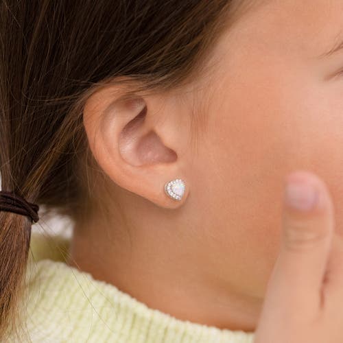 Shop In Season Jewelry Opal Cubic Zirconia Heart Earrings