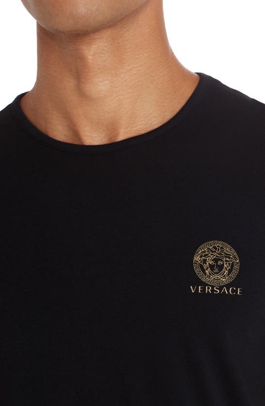 Shop Versace Medusa Head Logo 2-pack Undershirts In Black