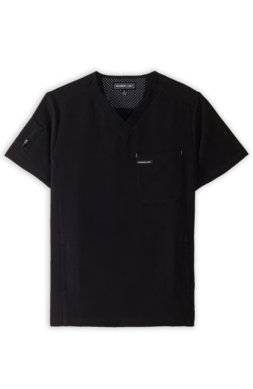 Members Only Manchester 3-pocket Scrub Top In Black