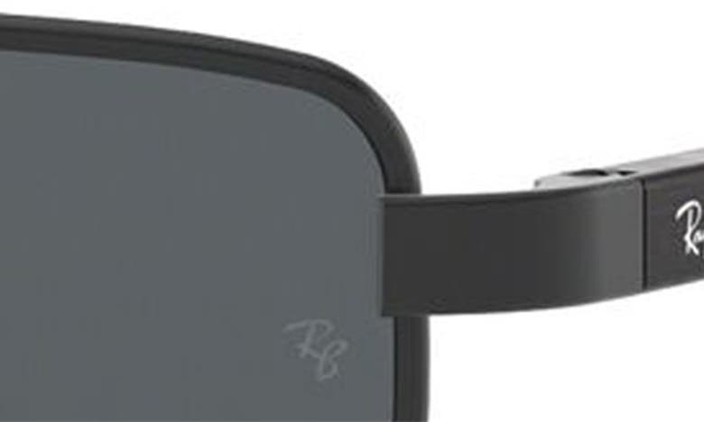 Ray Ban 64mm Oversize Rectangular Sunglasses In Grey Polar