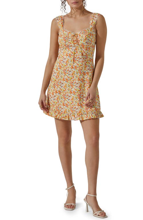 Astr The Label Floral Lace Trim Mini Sundress In Neutral