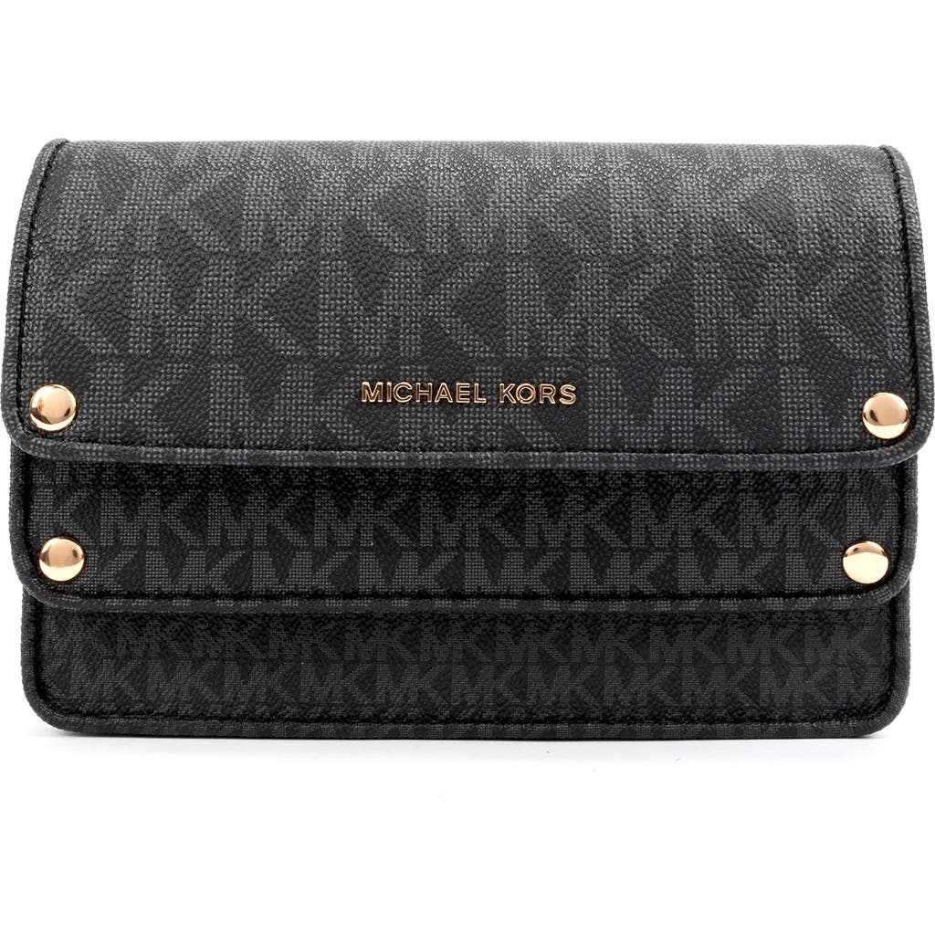 Michael Michael Kors Michael Kors Logo Faux Leather Belt Bag In Black