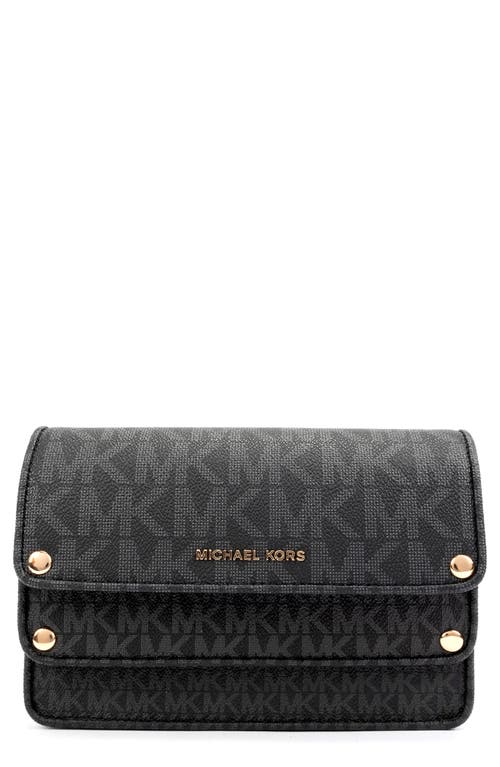 Michael Michael Kors Michael Kors Logo Faux Leather Belt Bag In Black