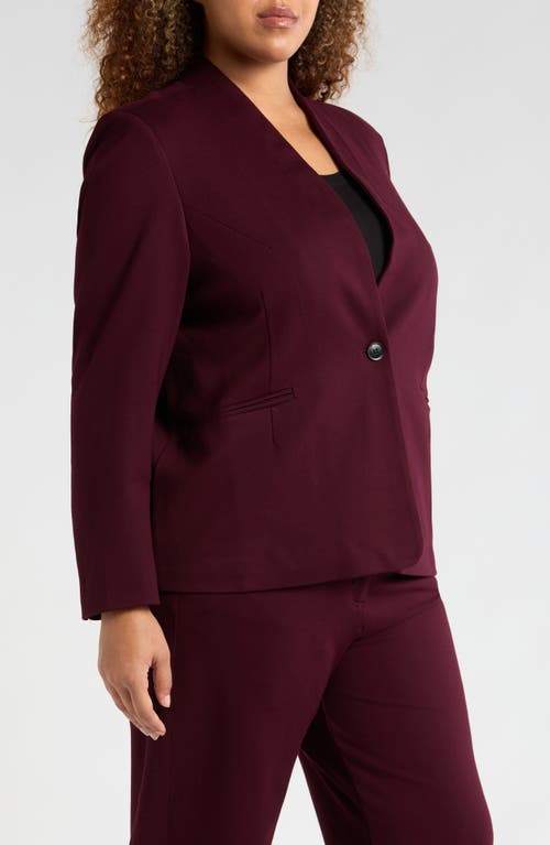 Universal Standard Lennox Padded Shoulder Stretch Ponte Blazer In Black Cherry