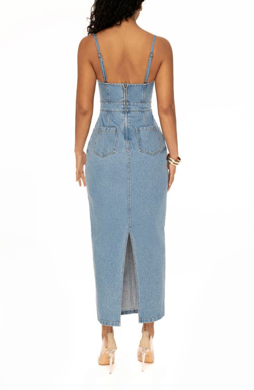 Shop Jluxlabel Celene Denim Maxi Dress In Blue