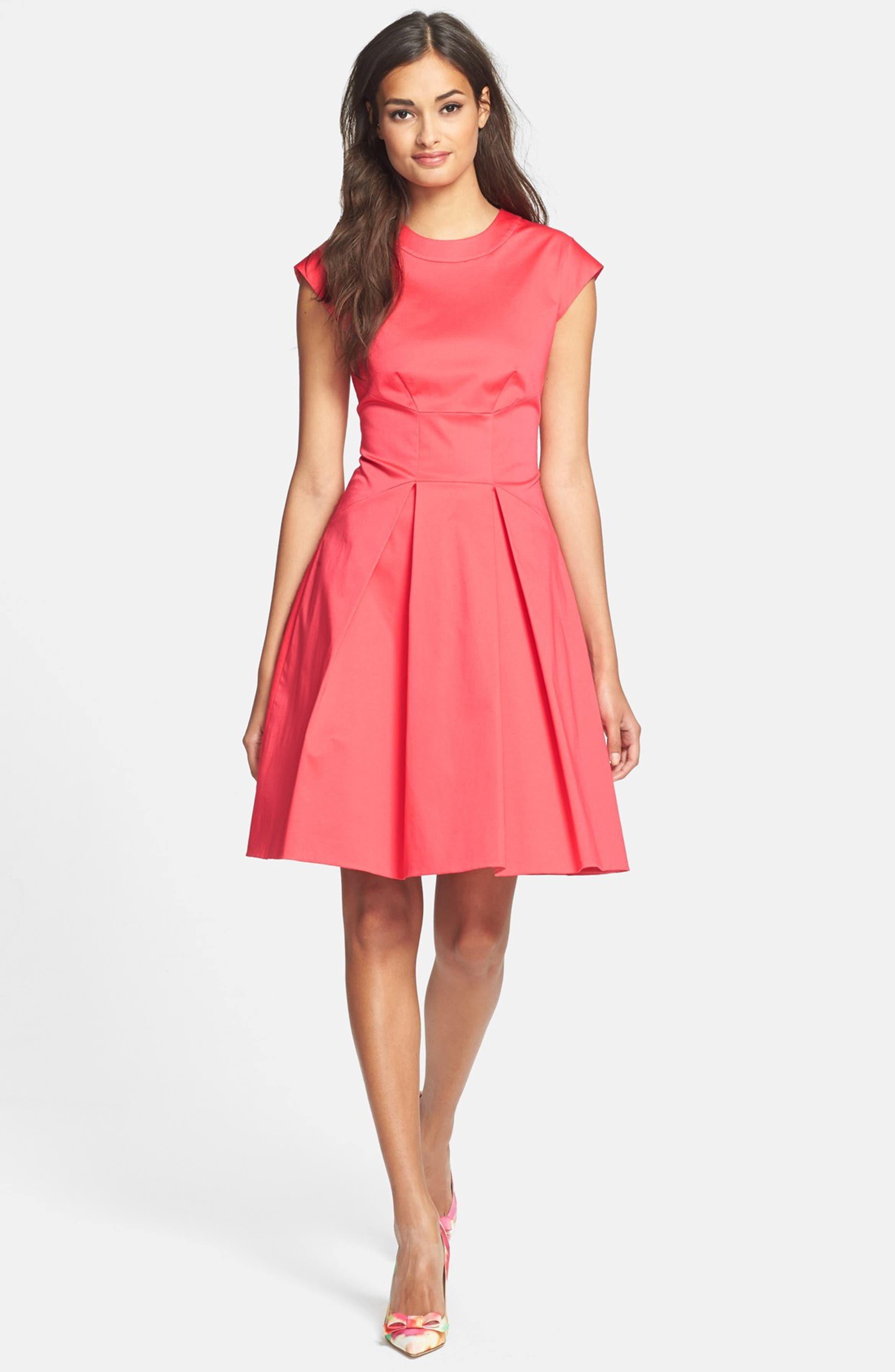 kate spade new york 'vail' cotton blend fit & flare dress | Nordstrom