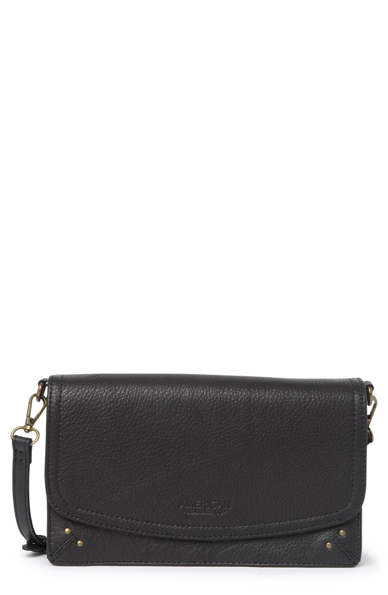 American Leather Co. Brenton Leather Crossbody Bag In Black Smooth