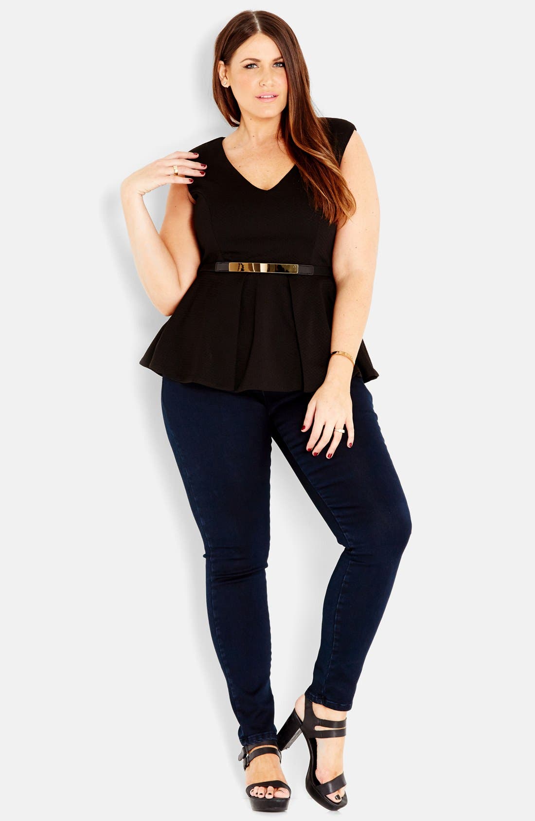 peplum top with belt