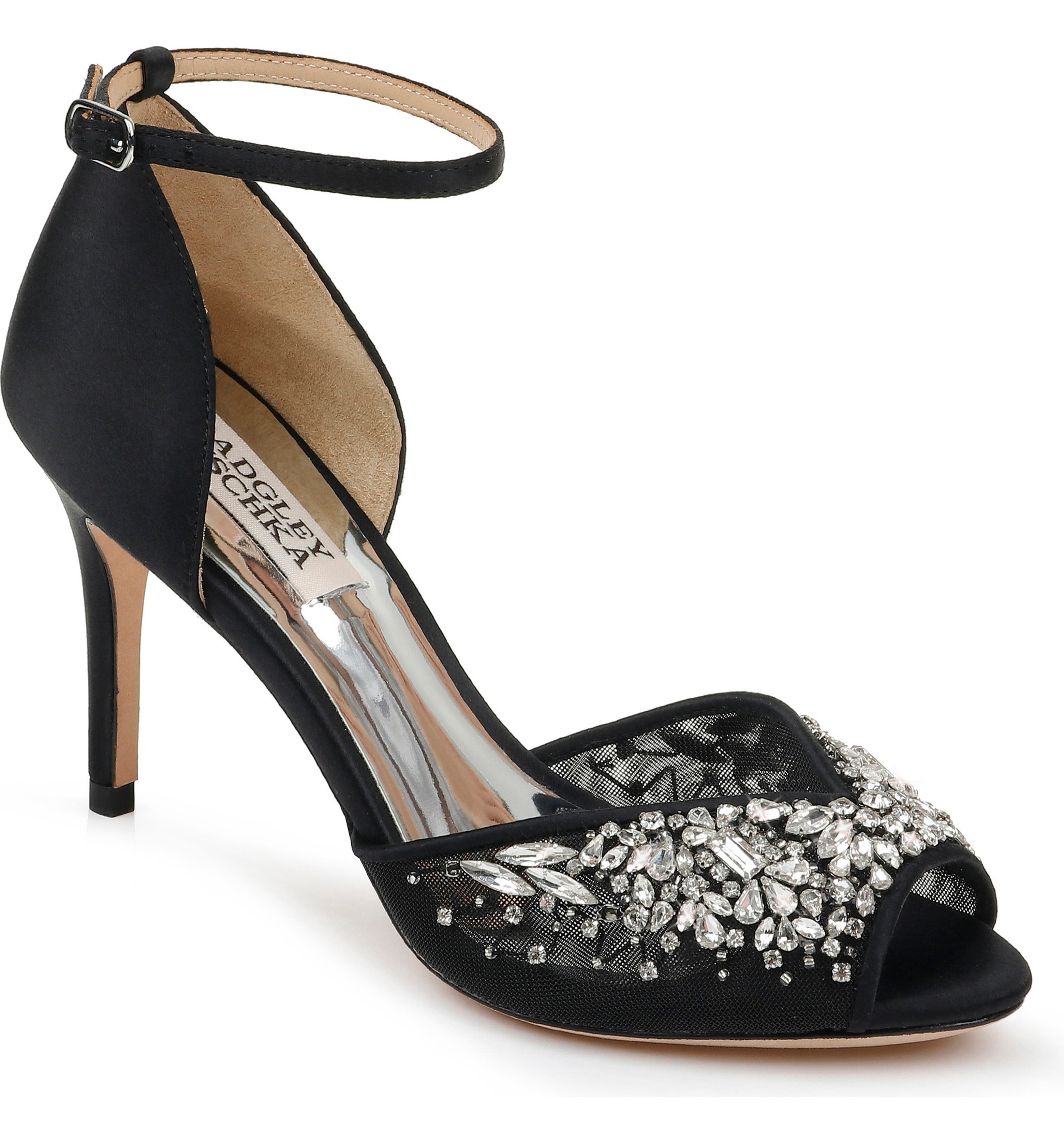 Badgley Mischka Opera Crystal Embellished Ankle Strap Sandal (Women ...