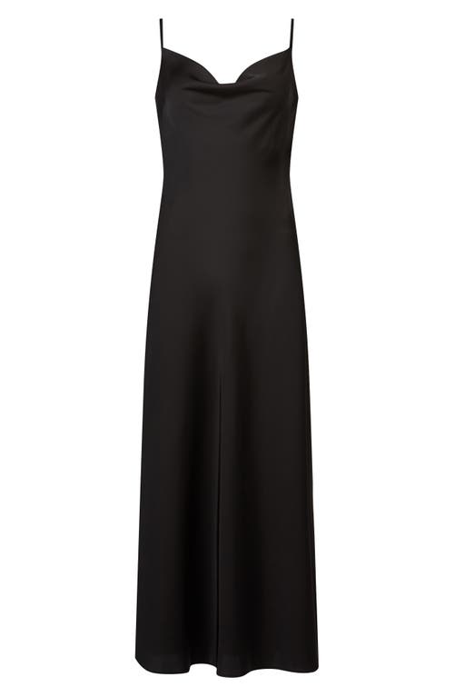 Allsaints Hadley Cowl Slip Dress In Black