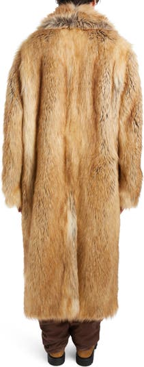 Givenchy Men's Double Breasted Faux Fur Coat