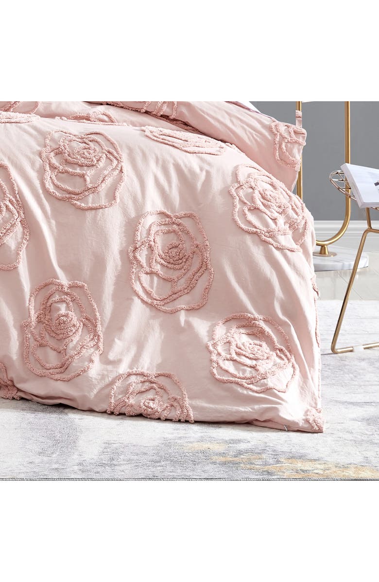 Betsey Johnson Rambling Rose Cotton Duvet Cover & Sham Set, Alternate, color, Light Pastel Pink
