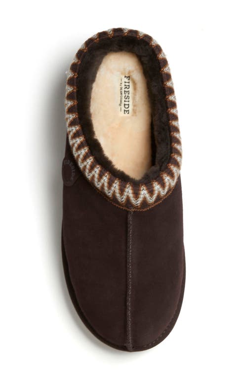 Dearfoams Grafton Genuine Shearling Lined Slipper In Coffee