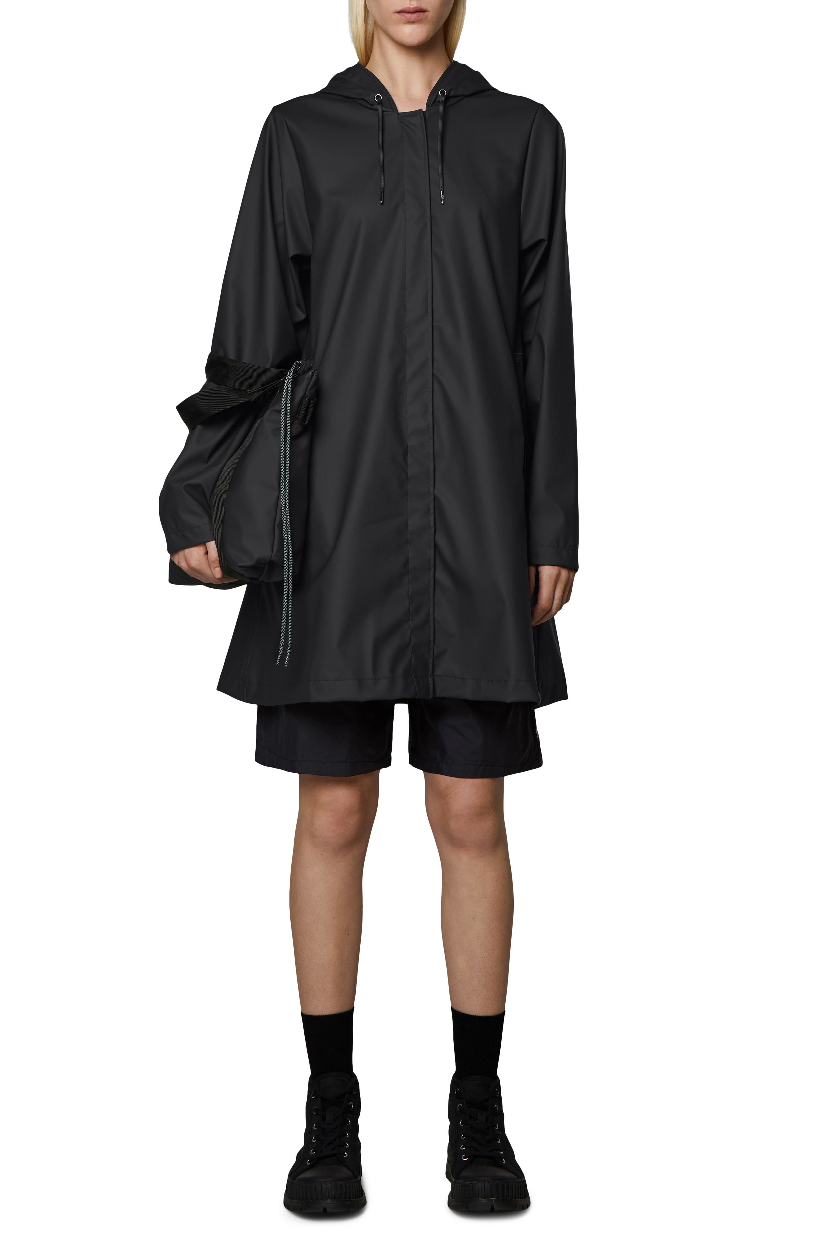 black rain mac with hood