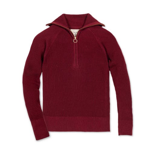 Shop Hope & Henry Organic Fine Gauge Half Zip Sweater In Oxblood