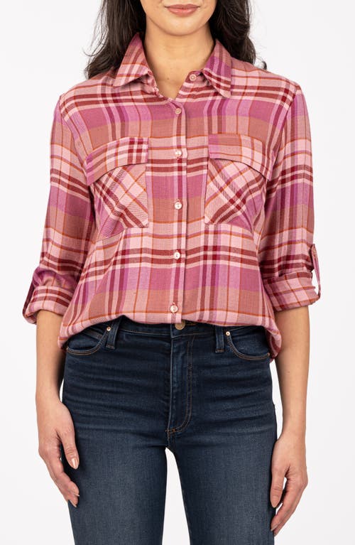 KUT from the Kloth Analeah Button-Up Shirt in Red 