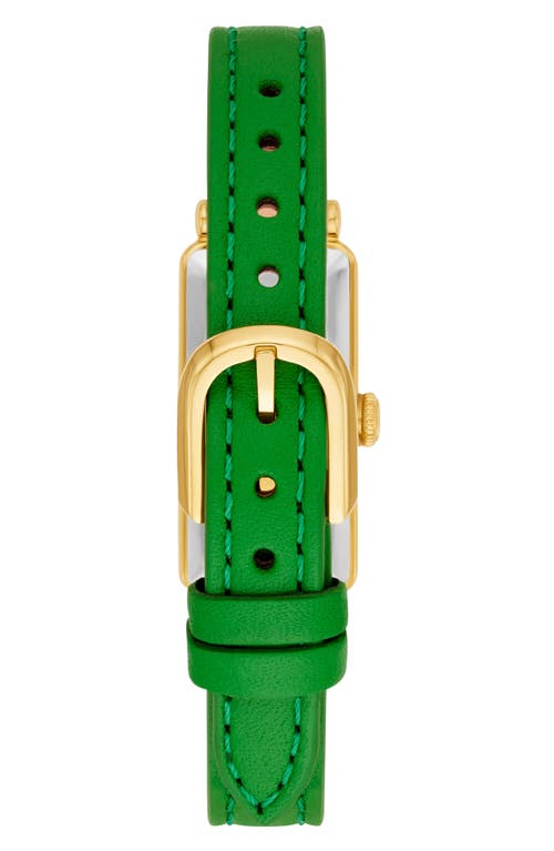 Shop Kate Spade New York Rosedale Leather Strap Watch, 32mm In Green/gold
