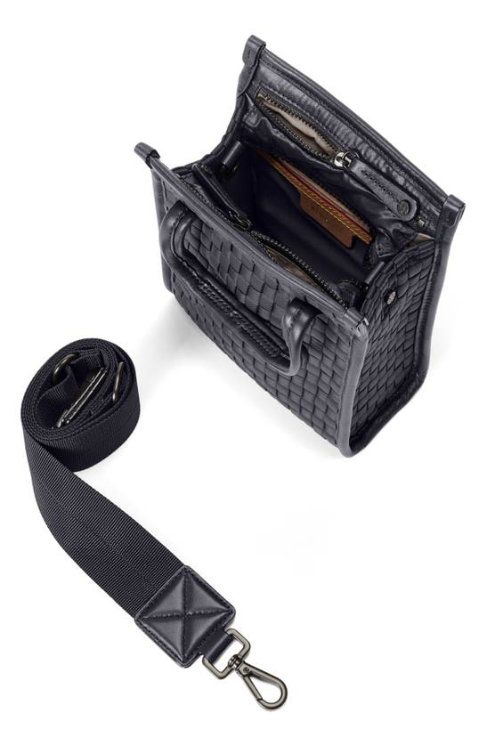 Mz Wallace Micro Woven Nylon Box Tote In Black Woven