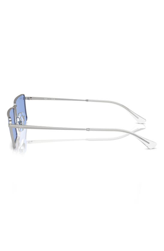 Ray Ban Emy Bio-based Sunglasses Silver Frame Blue Lenses 59-17 In Silver
