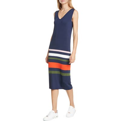 Ted Baker London Marpee Stripe Sleeveless Knit Dress, Blue