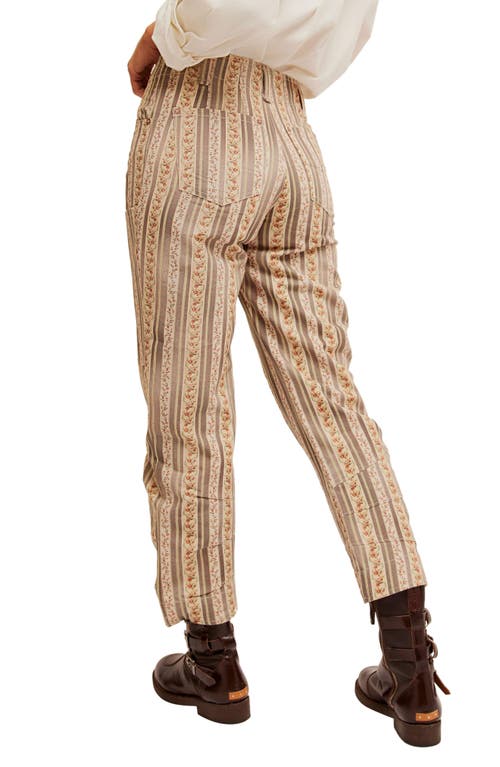 Shop Free People Supersonic Stripe Pants In Beige/grey Combo