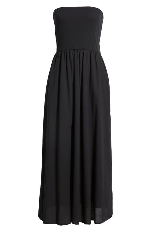 Shop Xirena Xírena Finnian Strapless Cotton Maxi Dress In Black