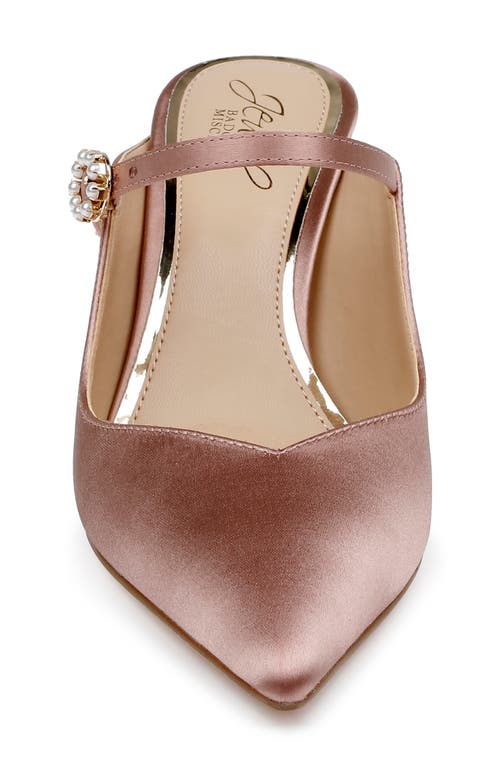 Shop Jewel Badgley Mischka Kaylin Mary Jane Pointed Toe Mule In Blush Satin