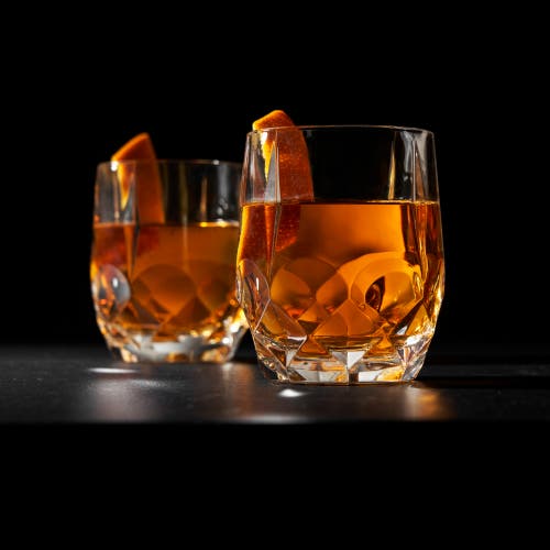 Viski Reserve Bruno Crystal Cocktail Glasses Set Of 2 In Clear