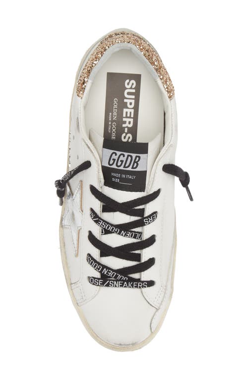 Golden Goose Super-star Perm-noos Low Top Sneaker In White/silver/gold