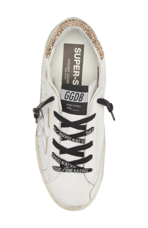 Shop Golden Goose Super-star Perm-noos Low Top Sneaker In White/silver/gold