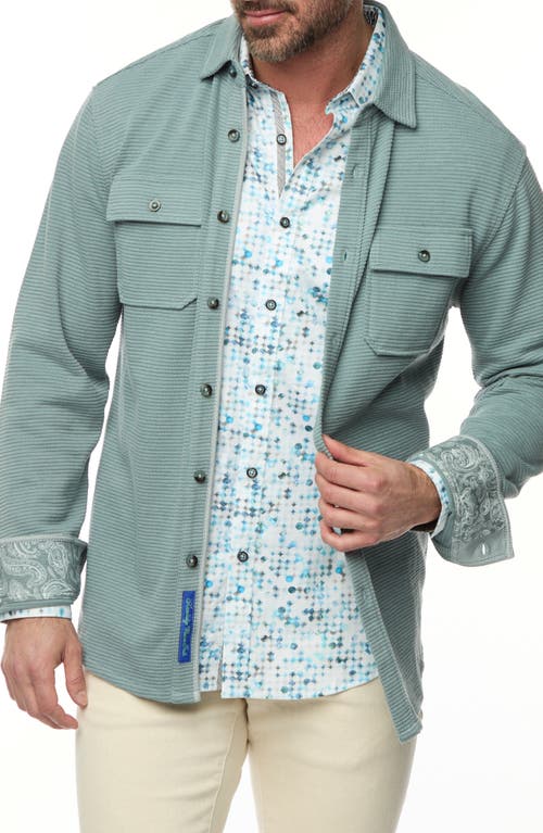 Shop Robert Graham Brunner Knit Button-up Shirt In Slate Blue