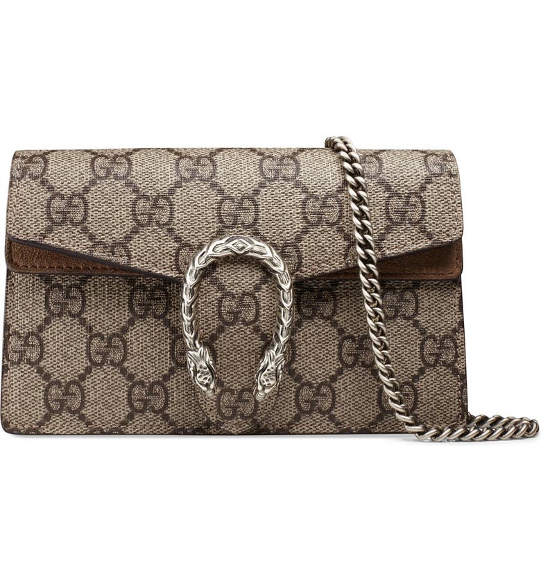 Gucci Super Mini Dionysus GG Supreme Canvas & Suede Shoulder Bag | Nordstrom