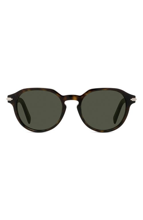 Dior 'blacksuit R2i 52mm Round Sunglasses In Dark Havana/green