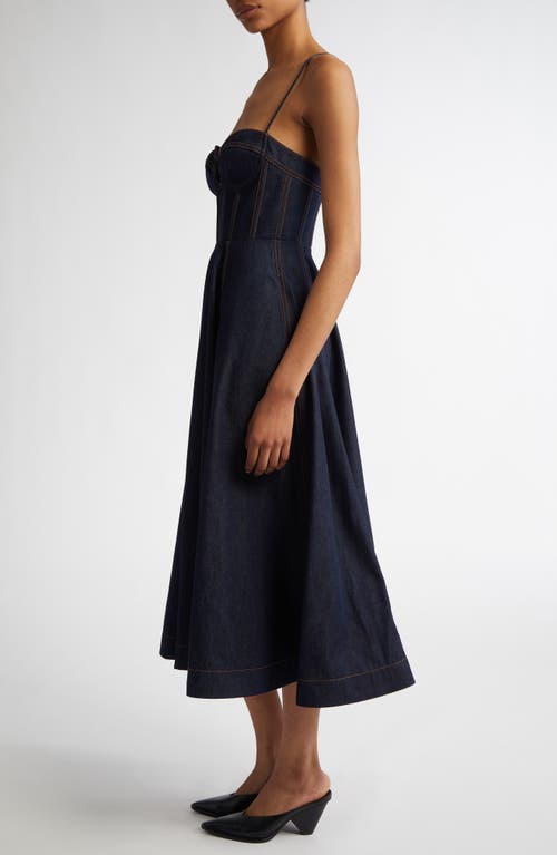 Zimmermann Womens Night Sky Crush Corset Denim Midi Dress In Night Sky