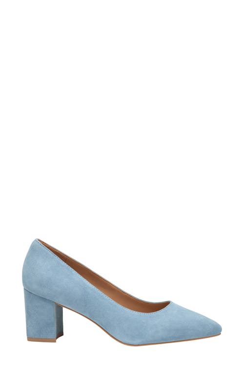 Shop Johnston & Murphy Vicki Block Heel Pump In Slate Blue Suede