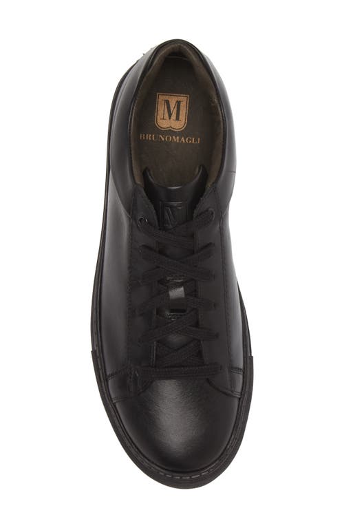 Shop Bruno Magli Diego Leather Sneaker In Black/black