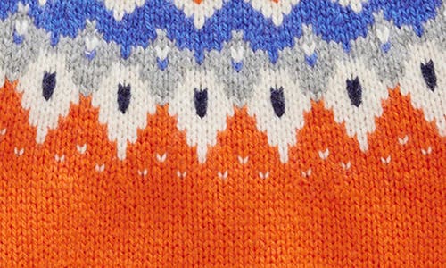 Shop Mini Boden Kids' Fair Isle Sweater In Terracotta Orange