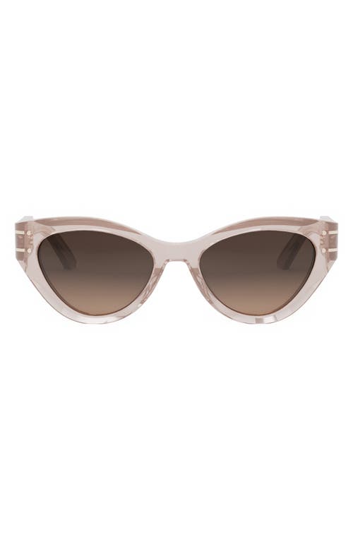 Shop Dior ‘signature B7i 52mm Cat Eye Sunglasses In Shiny Pink/gradient Roviex