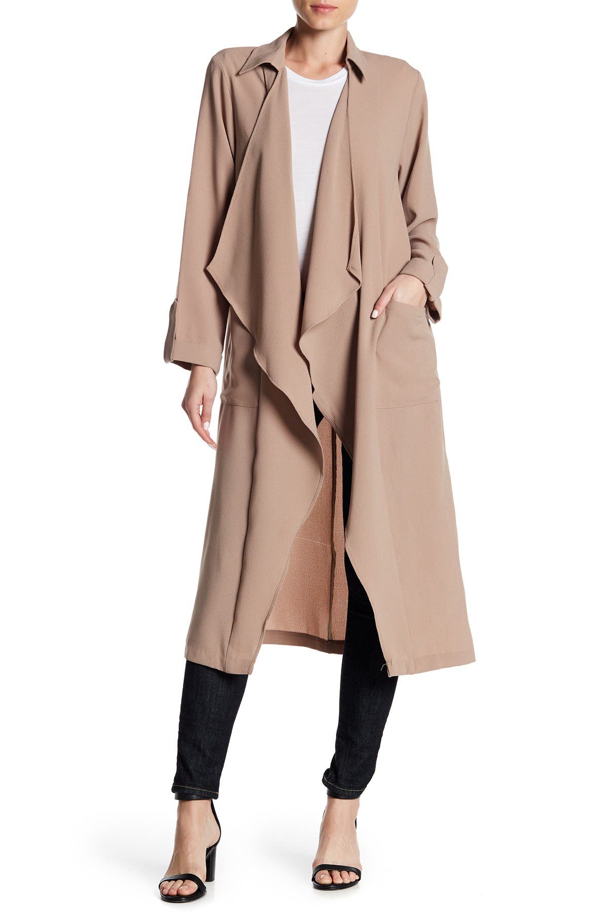 Lush | Draped Open Front Trench Duster | Nordstrom Rack