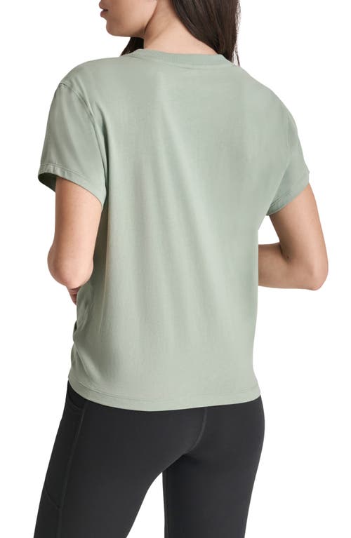 Shop Dkny Metallic Bubble Logo Knot Front T-shirt In Lily Pad