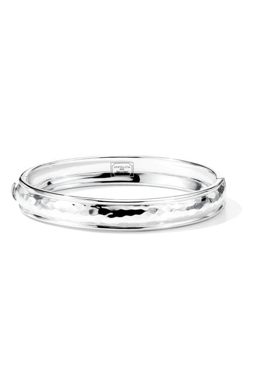 Shop Ippolita Classico Goddess Thin Hinged Bangle In Silver