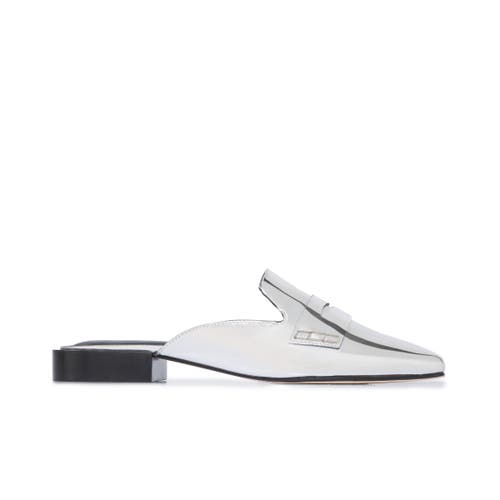 Shop Bernardo Footwear Penny Loafer Mule In Silver