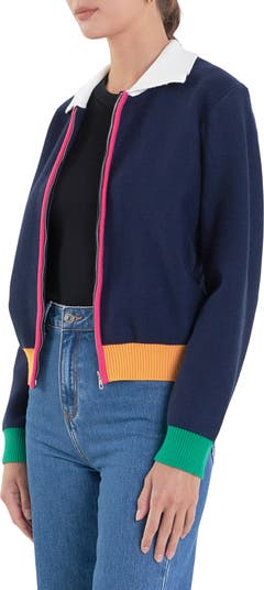 English Factory Colorblock Zip Cardigan Nordstrom