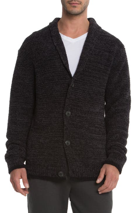 Winter Men's Sweater Coats, Faux Fur Wool Sweater's, Zipper