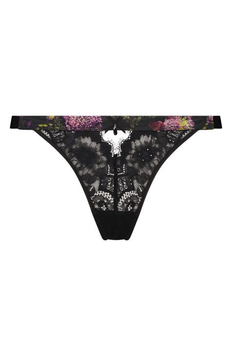 C2 Y Lace Pearl Panties For Women Floral Low Waisty Lingerie