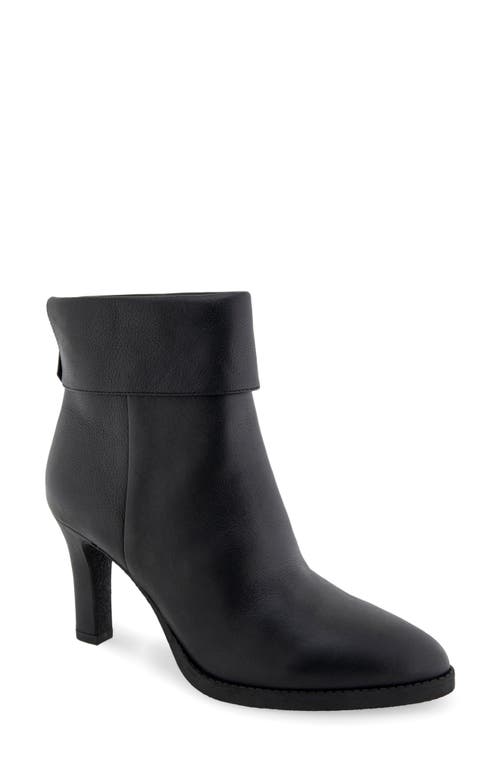 Aerosoles Laia Cuffed Bootie in Black Leather 