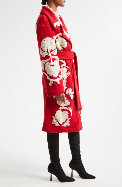 Shop Farm Rio Helen Sculpted Fleece Wrap Coat In Helen Red