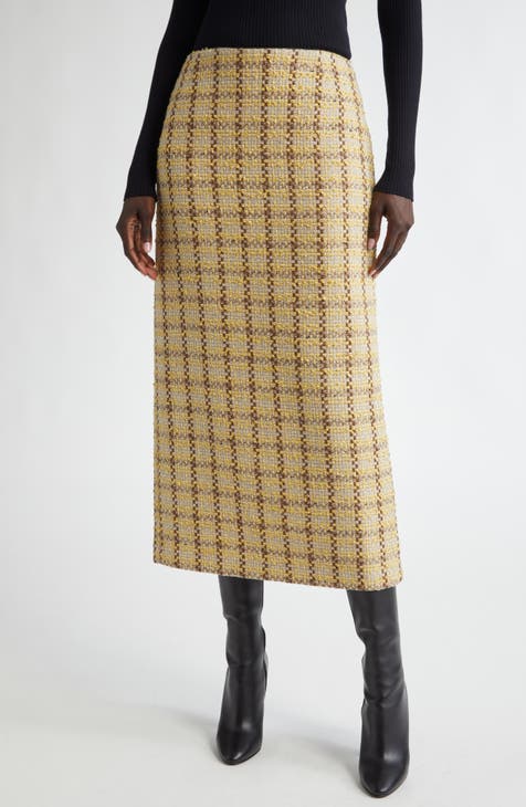 Brown plaid skirt nordstrom best sale