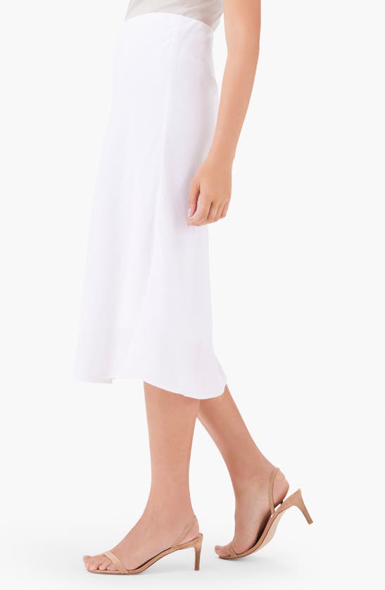 Shop Nic + Zoe Nic+zoe Rumba Organic Linen Blend A-line Skirt In Paper White